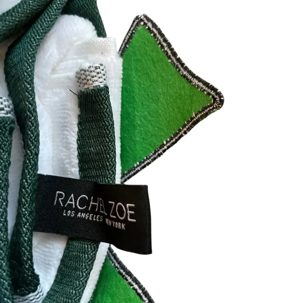 Rachel Zoe CHRISTMAS Plaid Bow Hand Towels Set of 2 Holiday Tartan New